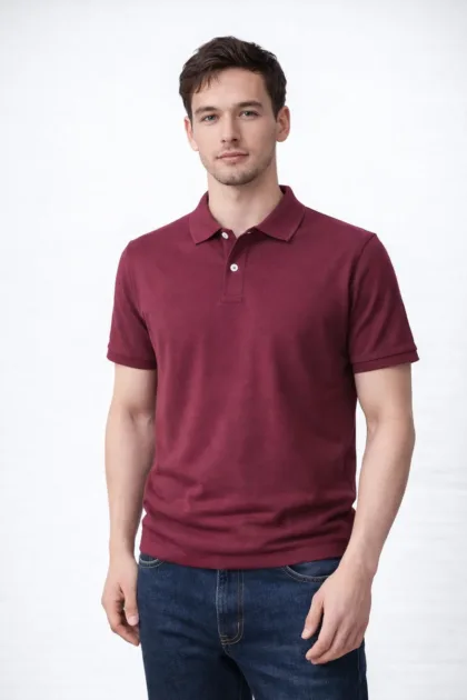POLO PLAIN MAROON